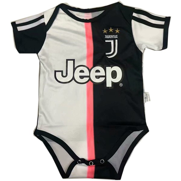 Camiseta Juventus Primera equipo Onesies Niño 2019-20 Blanco Negro